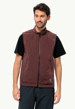 Lifestyle|Voor- En Najaarsjacks/-Jassen|Jack Wolfskin Bike Commute Ins Vest M dark maroon