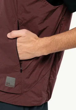 Lifestyle|Voor- En Najaarsjacks/-Jassen|Jack Wolfskin Bike Commute Ins Vest M dark maroon