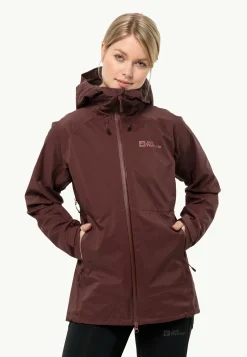 Wandelen|Voor- En Najaarsjacks/-Jassen|Jack Wolfskin Cyrox 3l Jkt W dark maroon