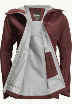 Wandelen|Voor- En Najaarsjacks/-Jassen|Jack Wolfskin Cyrox 3l Jkt W dark maroon