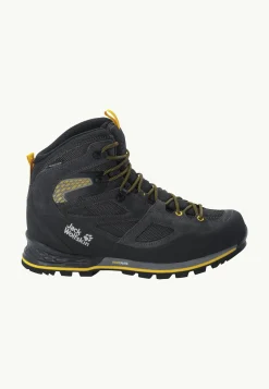 Wandelen|Wandelschoenen|Jack Wolfskin Force Crest Texapore Mid M Black / Burly Yellow Xt