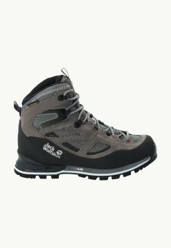 Wandelschoenen|Waterdichte Schoenen|Jack Wolfskin Force Crest Texapore Mid W Tarmac Grey / Pink