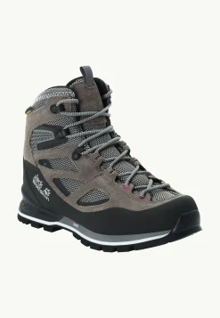Wandelschoenen|Waterdichte Schoenen|Jack Wolfskin Force Crest Texapore Mid W Tarmac Grey / Pink