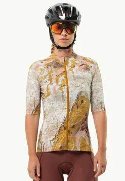 Functionele Shirts|T-Shirts & Longsleeves|Jack Wolfskin Gravex Printed Fz S|s W Strata Salted Caramel