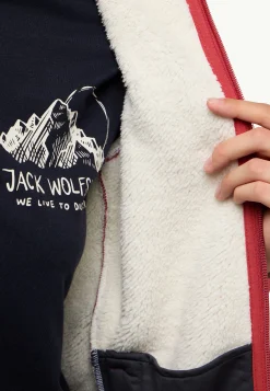 Voor- En Najaarsjacks/-Jassen|Fleece|Jack Wolfskin Kaminfeuer Hooded Jkt W