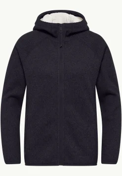 Voor- En Najaarsjacks/-Jassen|Fleece|Jack Wolfskin Kaminfeuer Hooded Jkt W