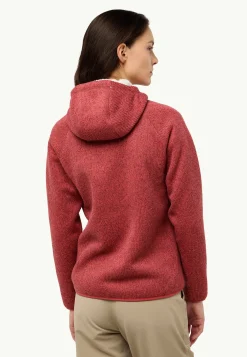 Voor- En Najaarsjacks/-Jassen|Fleece|Jack Wolfskin Kaminfeuer Hooded Jkt W
