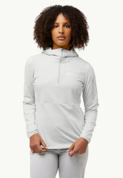 Voor- En Najaarsjacks/-Jassen|Fleece|Jack Wolfskin Prelight Trail Hoody W Cool Grey