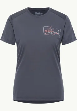 Functionele Shirts|T-Shirts & Longsleeves|Jack Wolfskin Vonnan Graphic T W Graphite