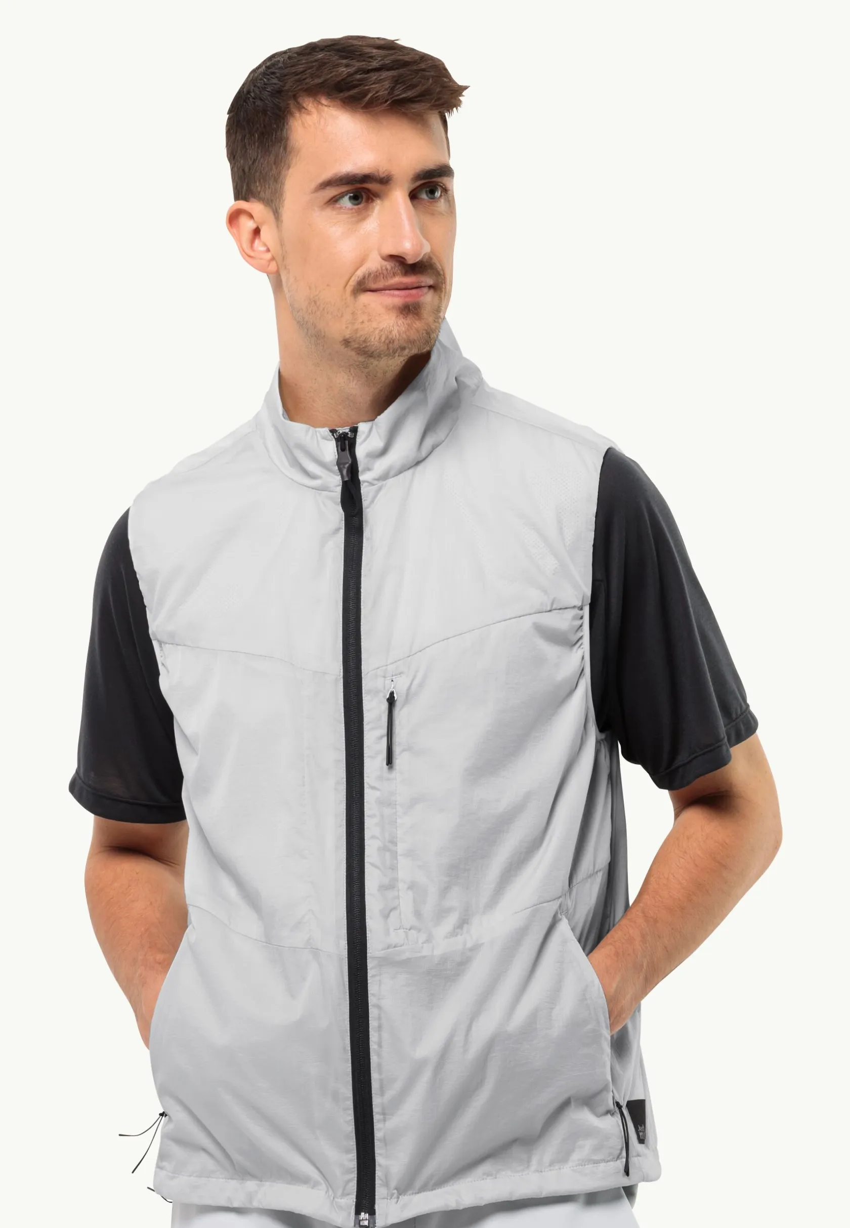 Lifestyle|Voor- En Najaarsjacks/-Jassen|Jack Wolfskin Wanderjahr Vest M Cool Grey